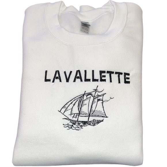 Lavallette Beach Jersey Shore White Sweater - Picture 1 of 4